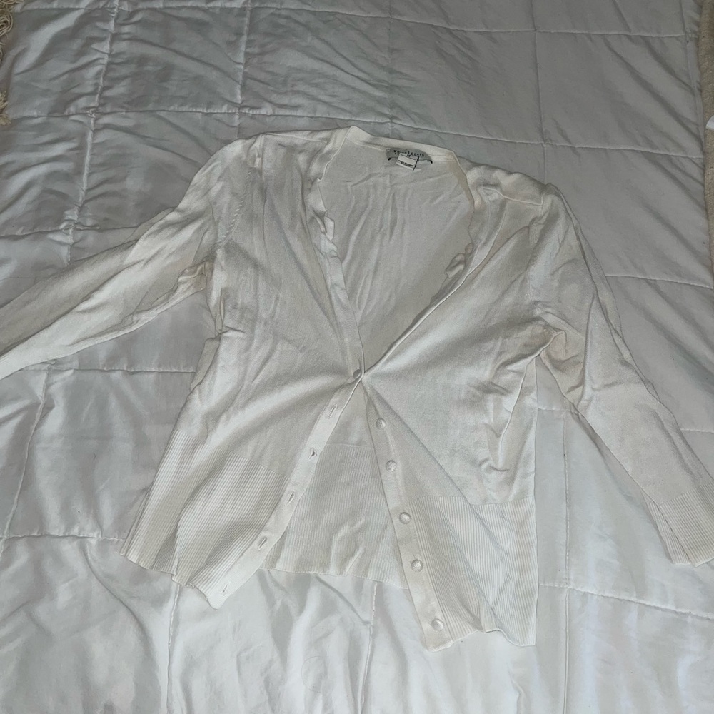 White House black market white cardigan